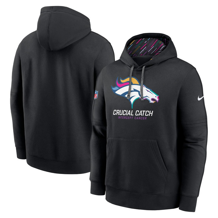 Denver Broncos 2024 Crucial Catch Club Pullover Hoodie - Black