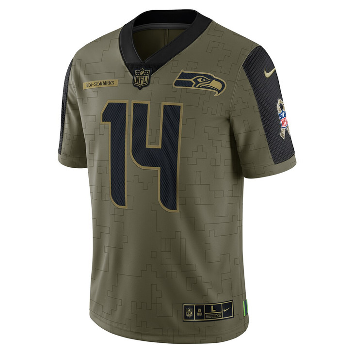 DK Metcalf Seattle Seahawks Salute To Service Limited Player Jersey - Olive