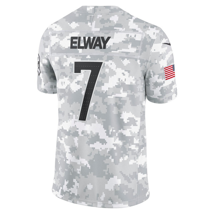 John Elway Denver Broncos 2024 Salute to Service Retired Player Limited Jersey - Arctic Camo