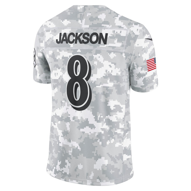 Lamar Jackson Baltimore Ravens 2024 Salute to Service Limited Jersey - Arctic Camo
