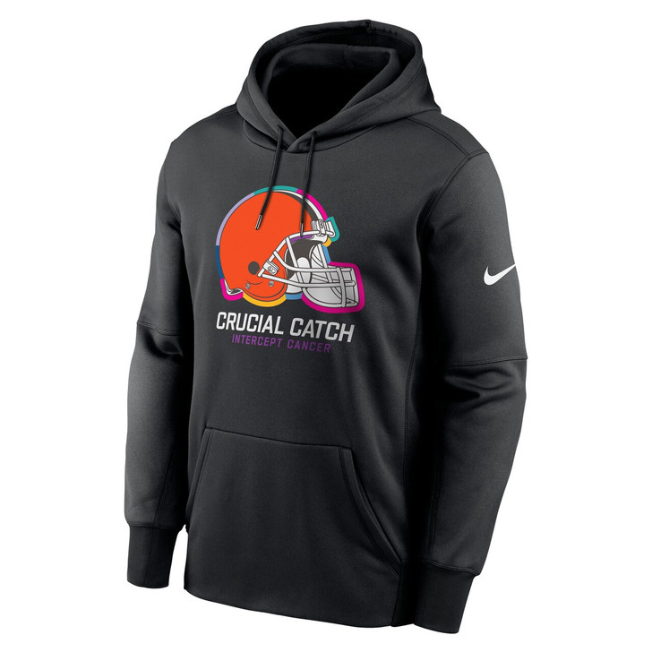 Cleveland Browns 2024 Crucial Catch Performance Fleece Pullover Hoodie - Black