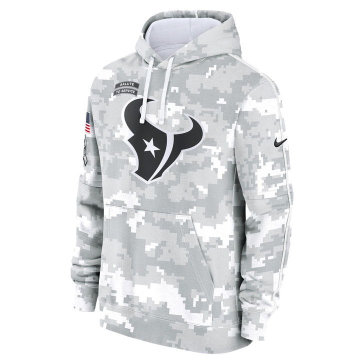 Houston Texans 2024 Salute to Service Club Fleece Pullover Hoodie - Arctic Camo