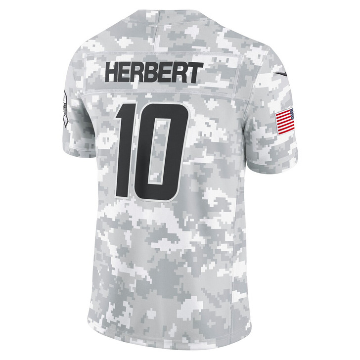 Justin Herbert Los Angeles Chargers 2024 Salute to Service Limited Jersey - Arctic Camo
