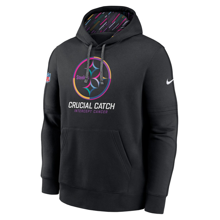 Pittsburgh Steelers 2024 Crucial Catch Club Pullover Hoodie - Black
