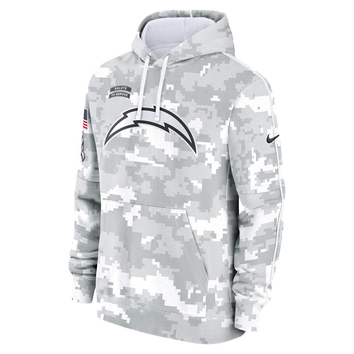 Los Angeles Chargers 2024 Salute to Service Club Fleece Pullover Hoodie - Arctic Camo