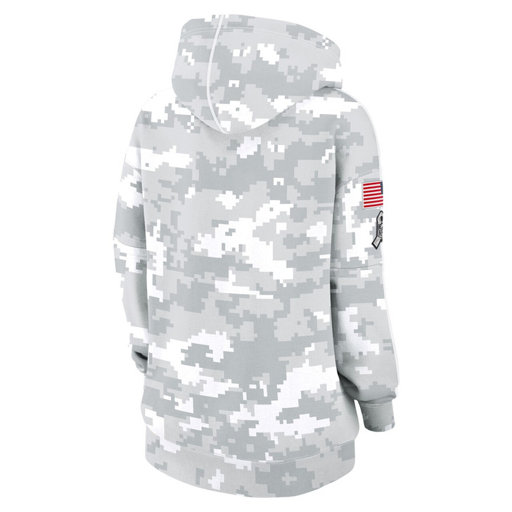 Tampa Bay Buccaneers Women's 2024 Salute To Service Club Fleece Pullover Hoodie - Arctic Camo