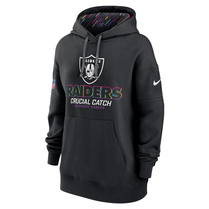 Las Vegas Raiders Women's 2024 Crucial Catch Club Pullover Hoodie - Black