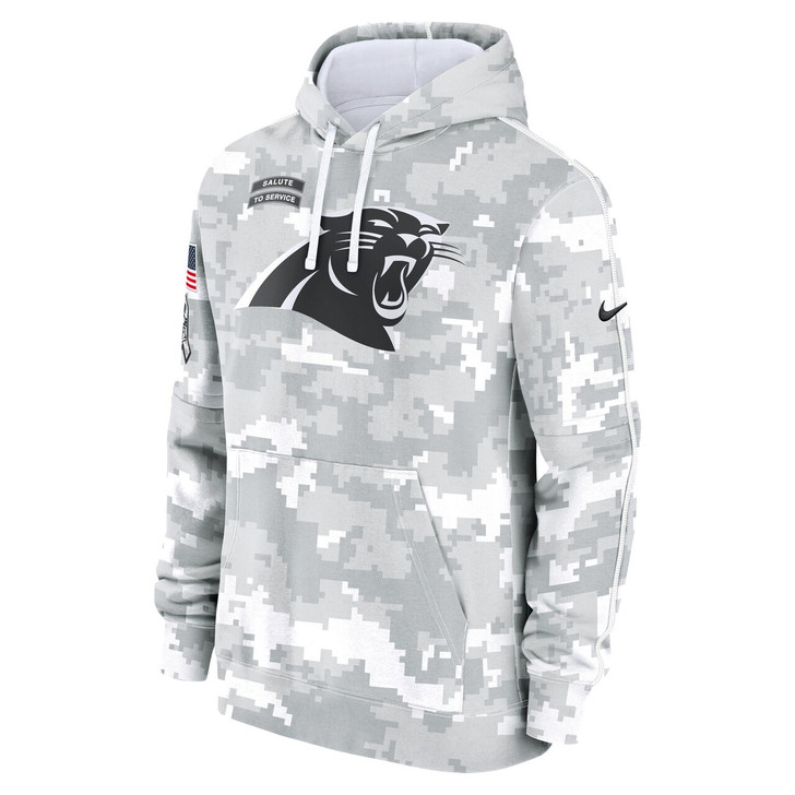 Carolina Panthers 2024 Salute to Service Club Fleece Pullover Hoodie - Arctic Camo