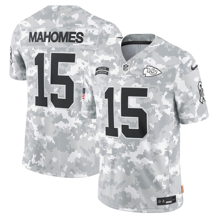 Patrick Mahomes Kansas City Chiefs 2024 Salute to Service Limited Jersey - Arctic Camo