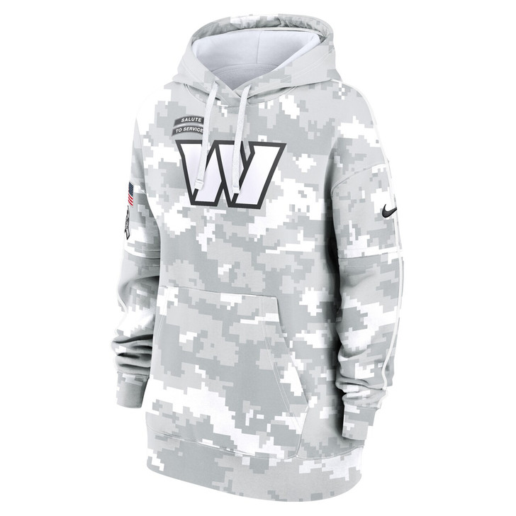 Washington Commanders Women's 2024 Salute To Service Club Fleece Pullover Hoodie - Arctic Camo