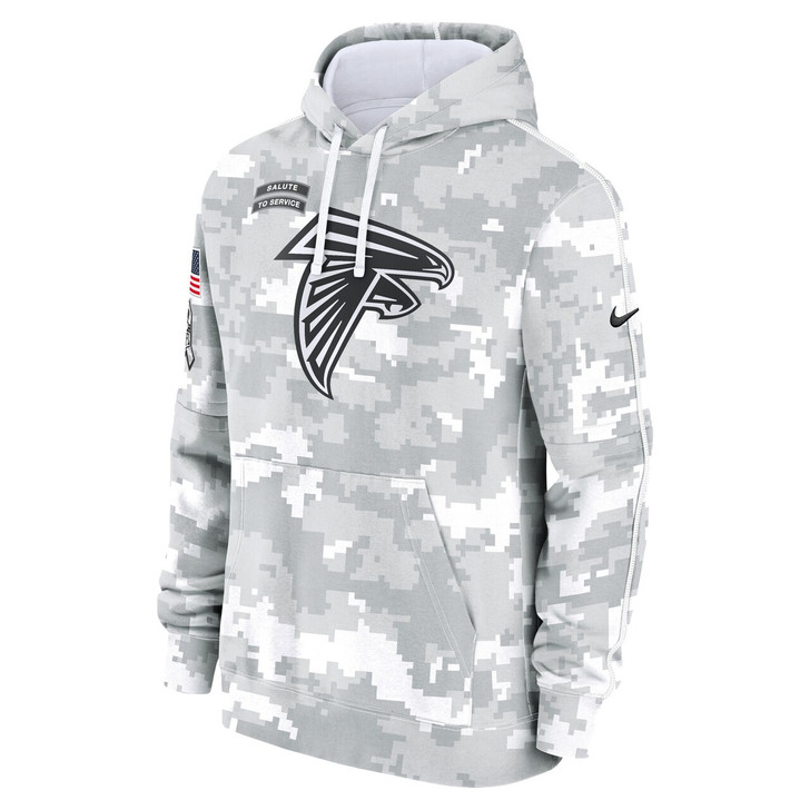 Atlanta Falcons 2024 Salute to Service Club Fleece Pullover Hoodie - Arctic Camo