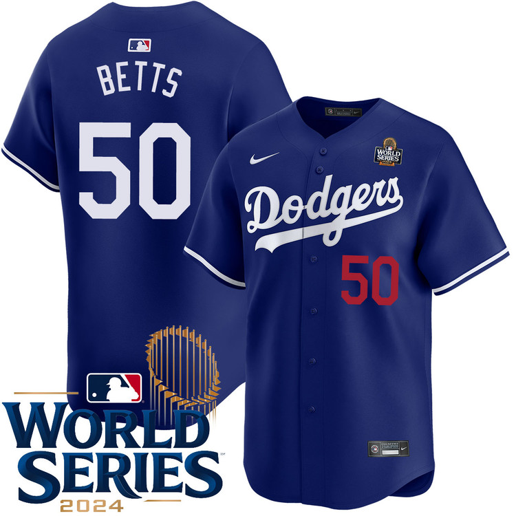 Mookie Betts Los Angeles Dodgers Alternate Royal Limited World Series Jersey