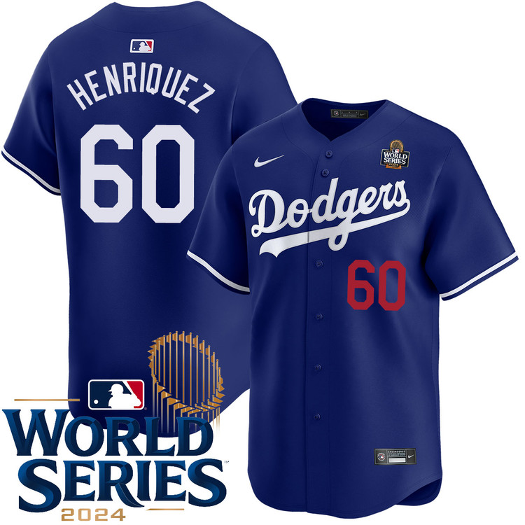 Edgardo Henriquez Los Angeles Dodgers Alternate Royal Limited World Series Jersey