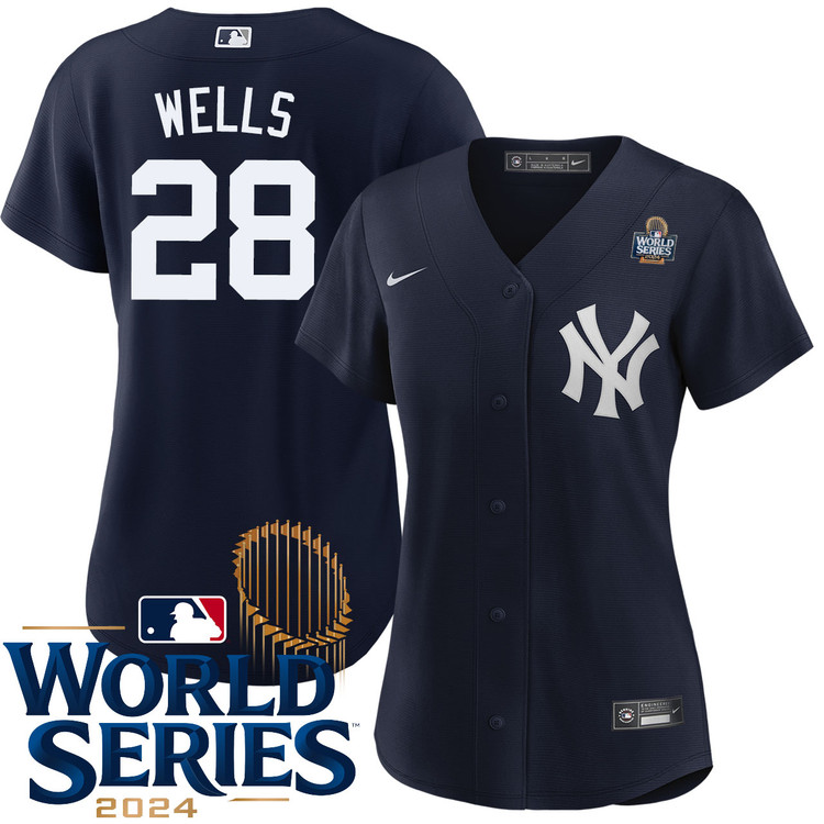 Austin Wells New York Yankees Women's Alternate Navy World Series Jersey