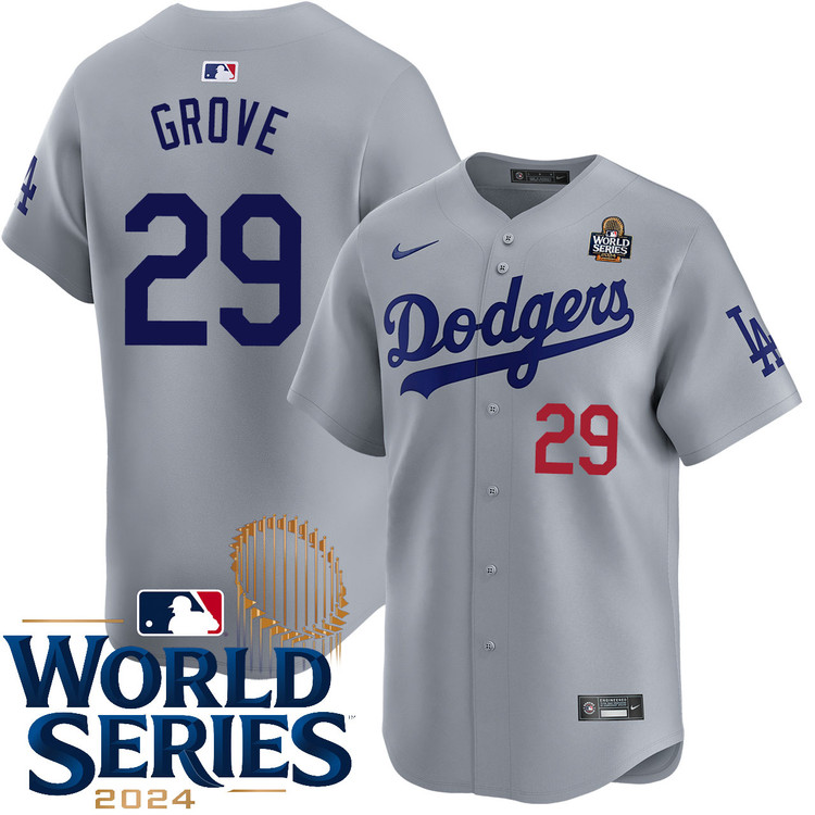 Michael Grove Los Angeles Dodgers Alternate Road Limited World Series Jersey