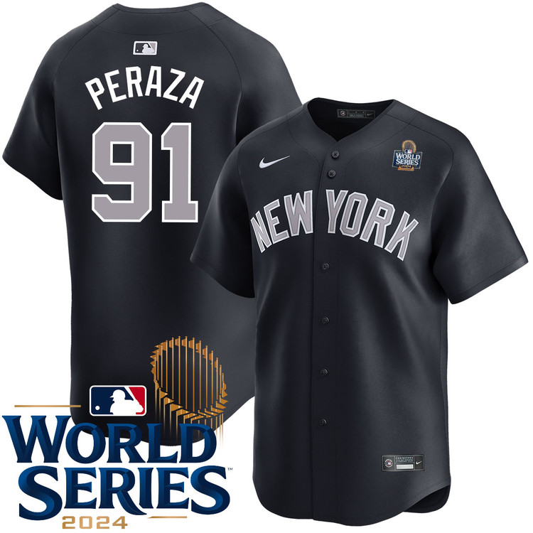 Oswald Peraza New York Yankees Alternate Road Limited World Series Jersey