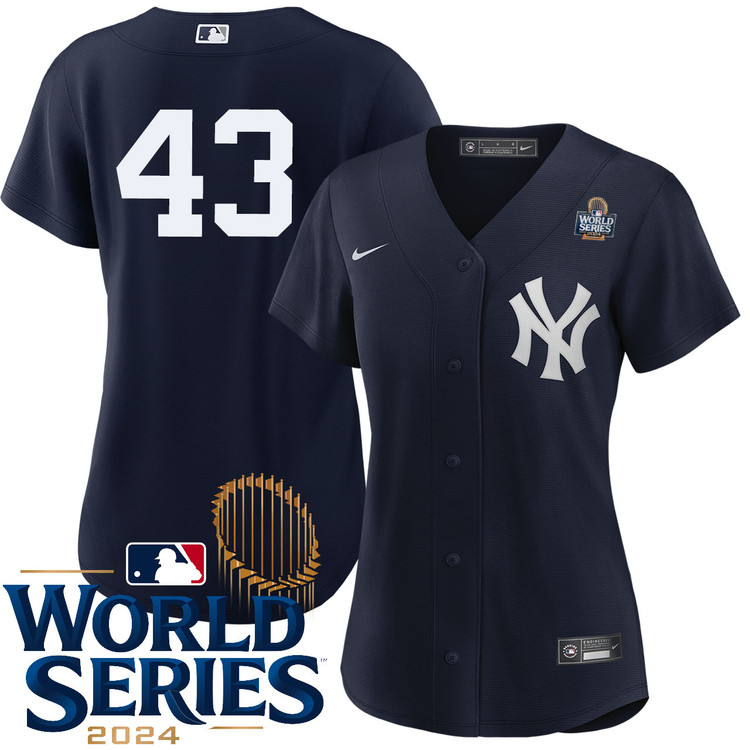 Jonathan Loaisiga New York Yankees Women's Alternate Navy Player  World Series  Jersey
