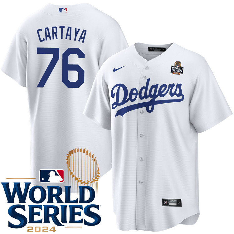 Diego Cartaya Los Angeles Dodgers Youth Home World Series Jersey