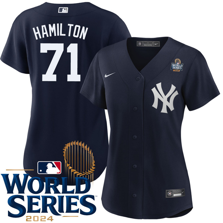 Ian Hamilton New York Yankees Women's Alternate Navy World Series Jersey