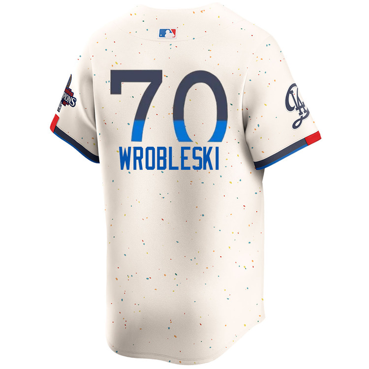 Justin Wrobleski Los Angeles Dodgers City Connect Limited World Series Champions Jersey