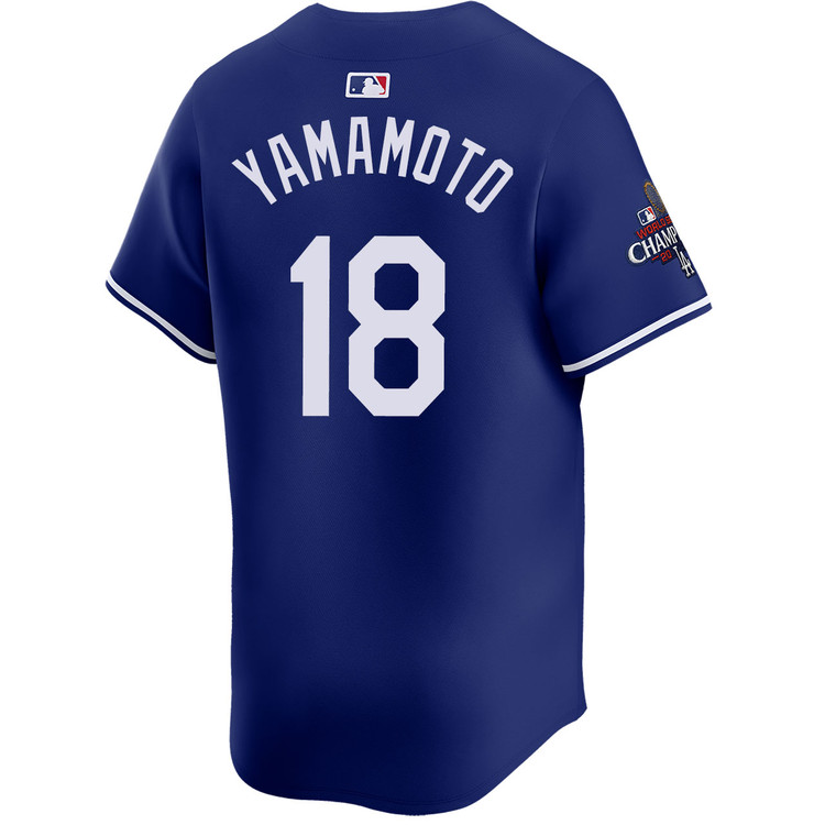 Yoshinobu Yamamoto Los Angeles Dodgers Alternate Royal Limited World Series Champions Jersey