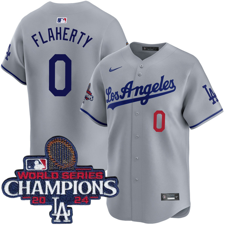 Jack Flaherty Los Angeles Dodgers Road Limited World Series Champions Jersey