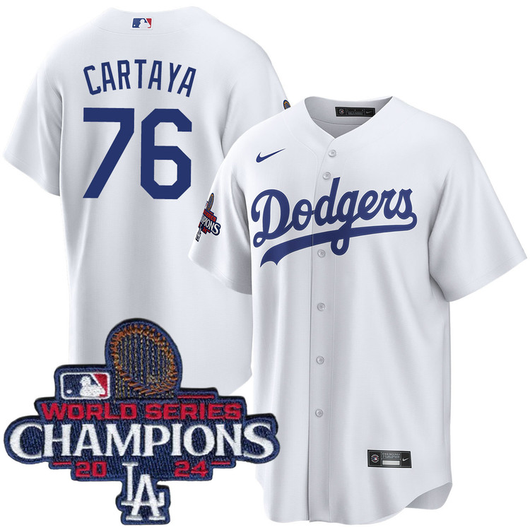 Diego Cartaya Los Angeles Dodgers Youth Home World Series Champions Jersey