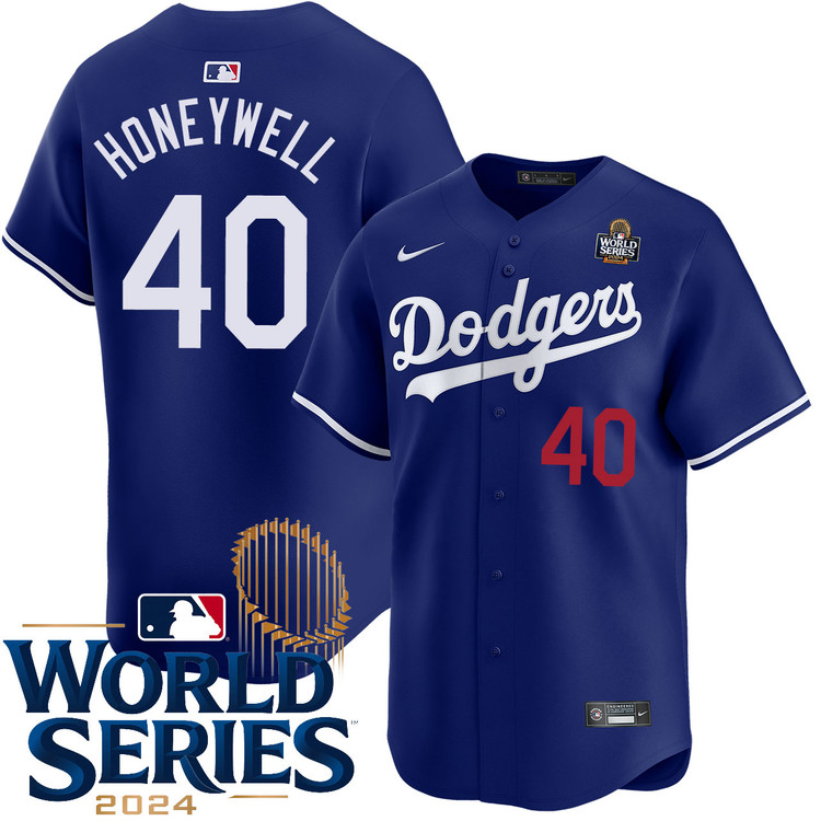 Brent Honeywell Los Angeles Dodgers Alternate Royal Limited World Series Jersey