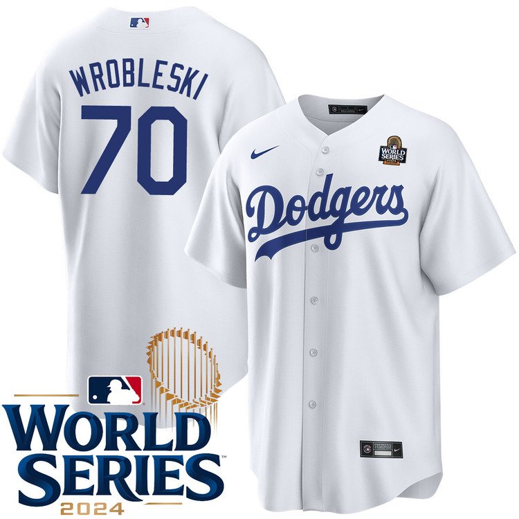 Justin Wrobleski Los Angeles Dodgers Youth Home World Series Jersey