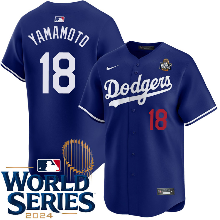 Yoshinobu Yamamoto Los Angeles Dodgers Alternate Royal Limited World Series Jersey