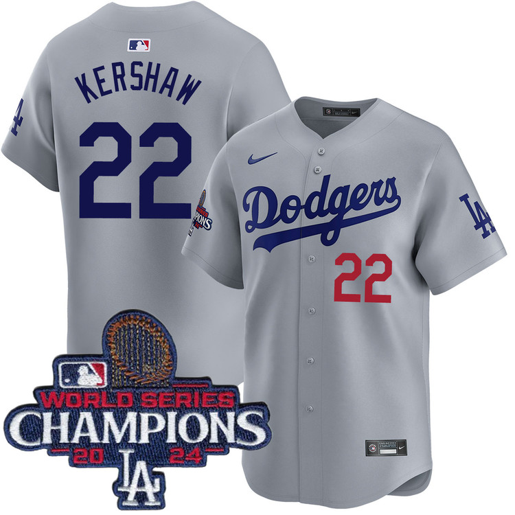 Clayton Kershaw Los Angeles Dodgers Alternate Road Limited World Series Champions Jersey