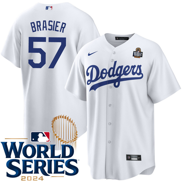 Ryan Brasier Los Angeles Dodgers Youth Home World Series Jersey