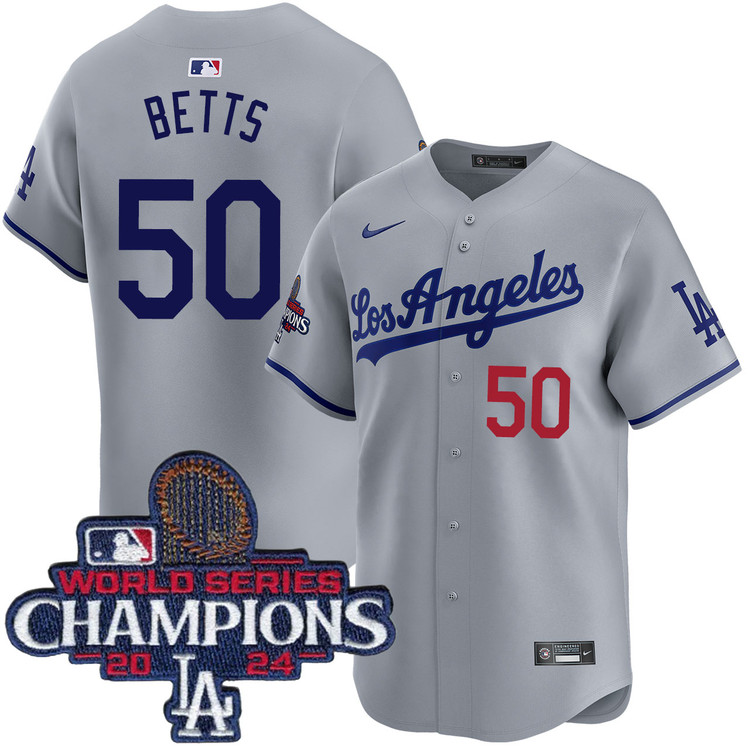 Mookie Betts Los Angeles Dodgers Road Limited World Series Champions Jersey
