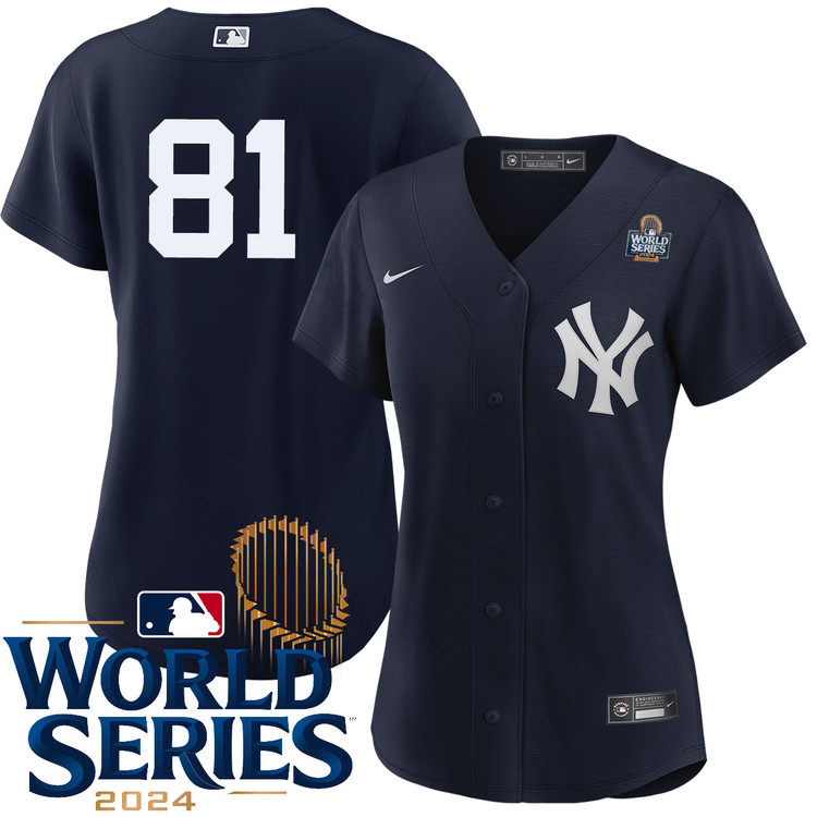 Luis Gil New York Yankees Women's Alternate Navy Player  World Series  Jersey