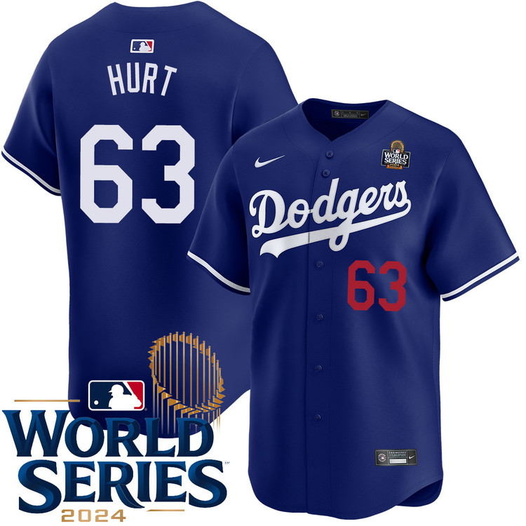 Kyle Hurt Los Angeles Dodgers Alternate Royal Limited World Series Jersey