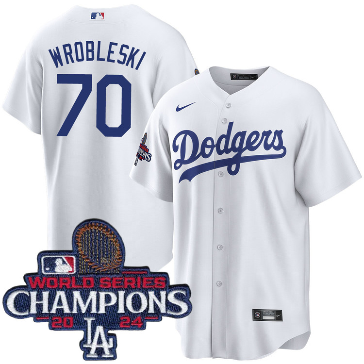 Justin Wrobleski Los Angeles Dodgers Home World Series Champions Jersey