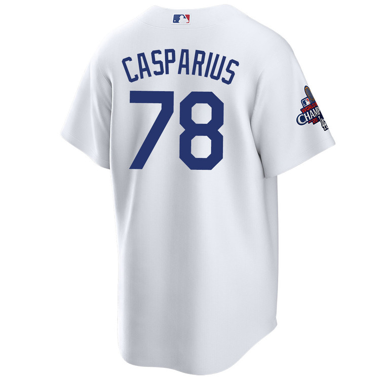 Ben Casparius Los Angeles Dodgers Youth Home World Series Champions Jersey