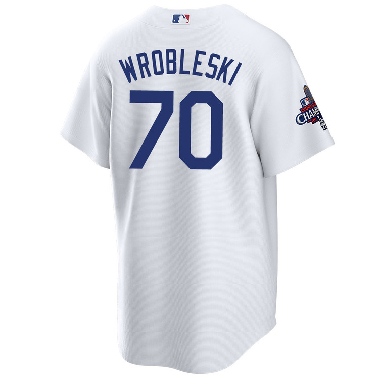 Justin Wrobleski Los Angeles Dodgers Home World Series Champions Jersey