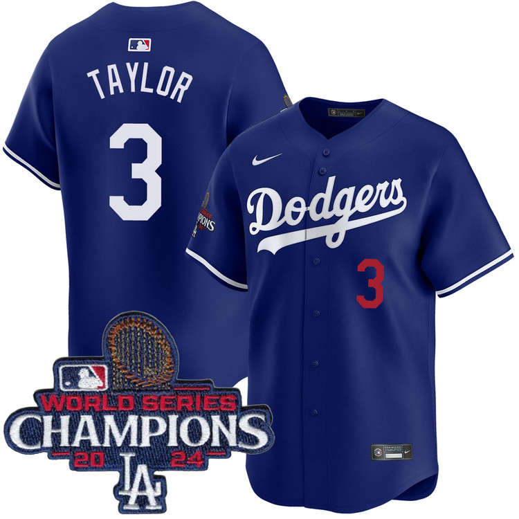 Chris Taylor Los Angeles Dodgers Alternate Royal Limited World Series Champions Jersey