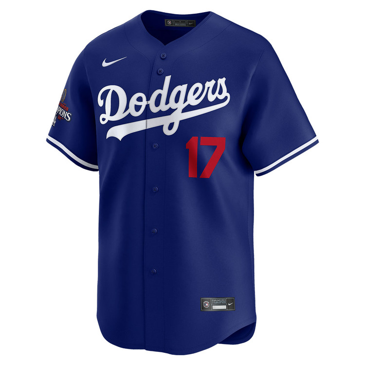 Shohei Ohtani Kanji Los Angeles Dodgers Alternate Royal Limited World Series Champions Jersey