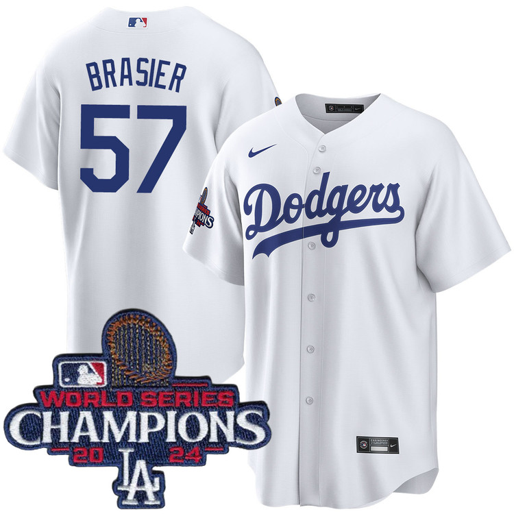 Ryan Brasier Los Angeles Dodgers Home World Series Champions Jersey