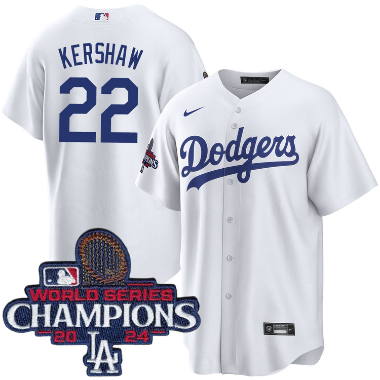 Clayton Kershaw Los Angeles Dodgers Youth Home World Series Champions Jersey