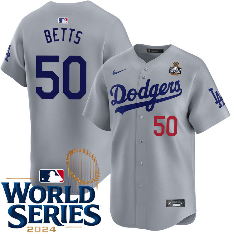 Mookie Betts Los Angeles Dodgers Alternate Road Limited World Series Jersey