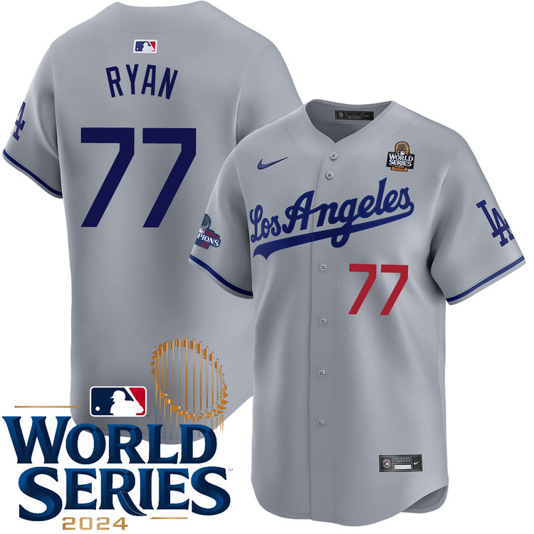River Ryan Los Angeles Dodgers Road Limited World Series Jersey