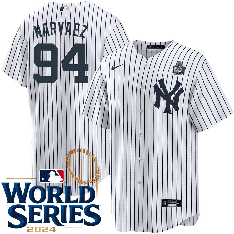 Carlos Narvaez New York Yankees Youth Home World Series Jersey