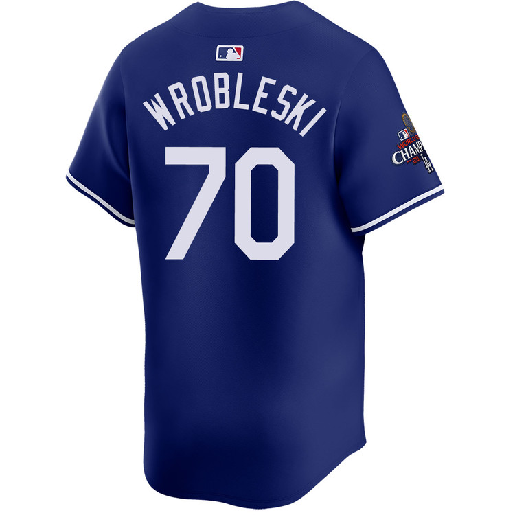 Justin Wrobleski Los Angeles Dodgers Alternate Royal Limited World Series Champions Jersey