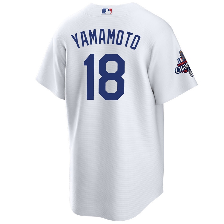 Yoshinobu Yamamoto Los Angeles Dodgers Home World Series Champions Jersey
