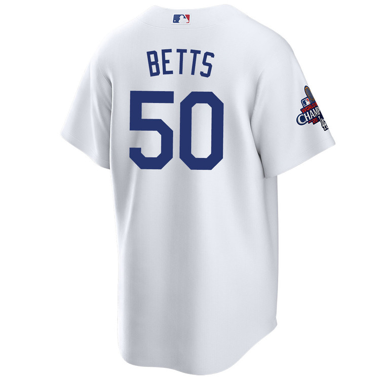 Mookie Betts Los Angeles Dodgers Youth Home World Series Champions Jersey