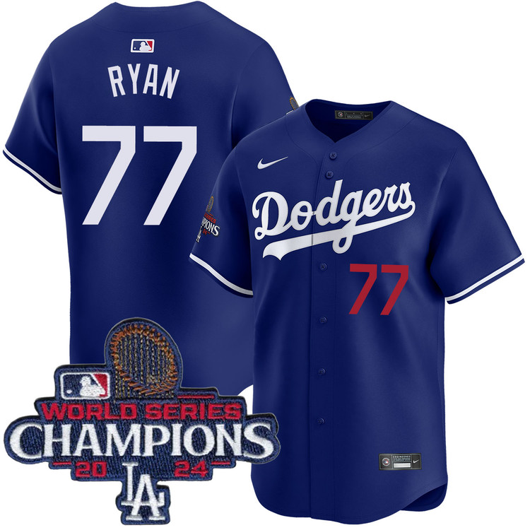 River Ryan Los Angeles Dodgers Alternate Royal Limited World Series Champions Jersey
