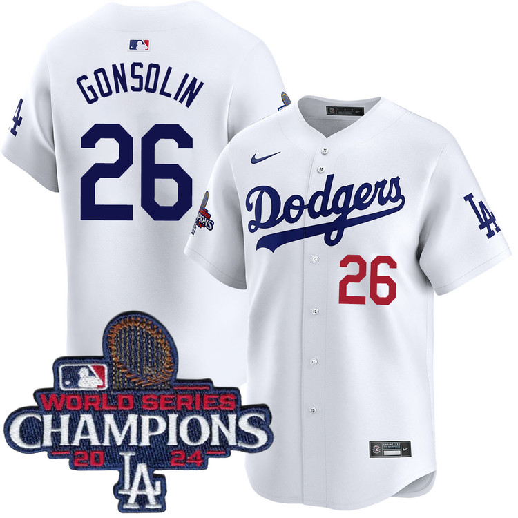 Tony Gonsolin Los Angeles Dodgers Youth Home Limited World Series Champions Jersey